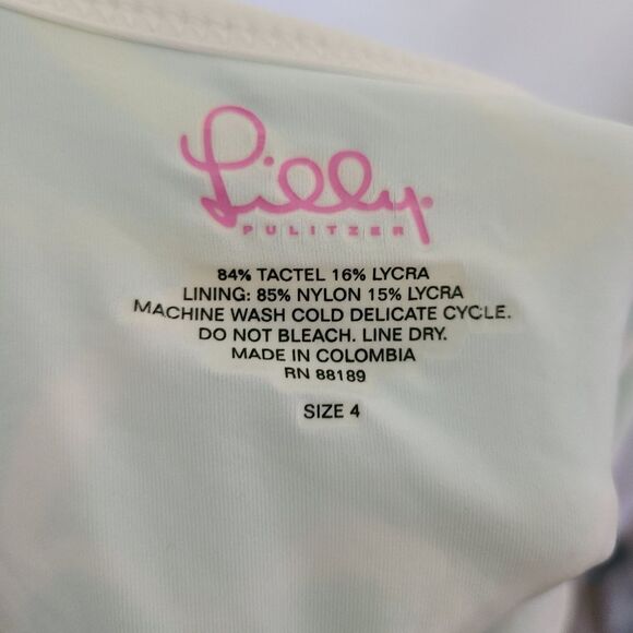 Lilly Pulitzer turquoise one piece swimsuit sz 4 - Picture 6 of 6